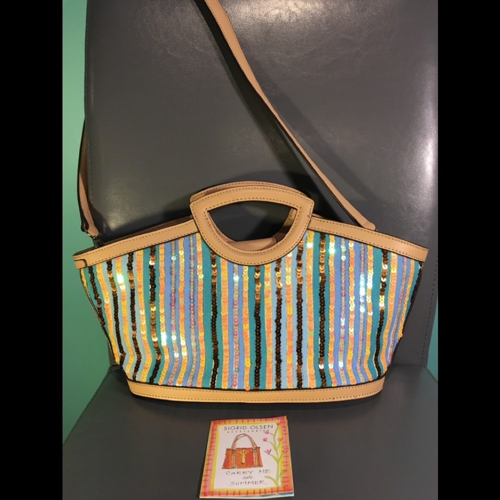 Sigrid Olsen Sequin Striped Handbag - image 1
